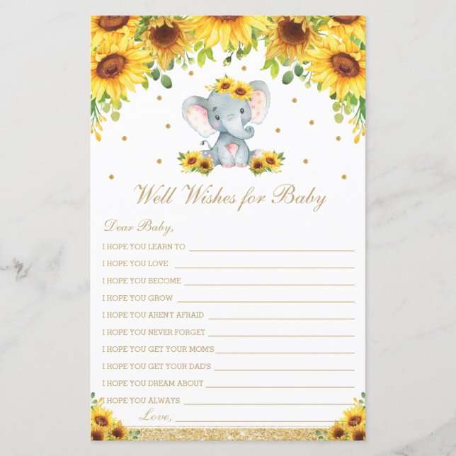 Papier Sunflower Elephant Wives for Baby Activity (Devant)