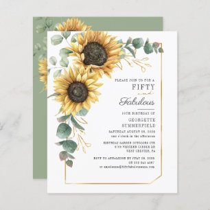 Papier Sunflower Eucalyptus Floral Script 50e anniversair