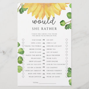 Papier Sunflower Voudrait-elle plutôt nuptiale jeu de dou