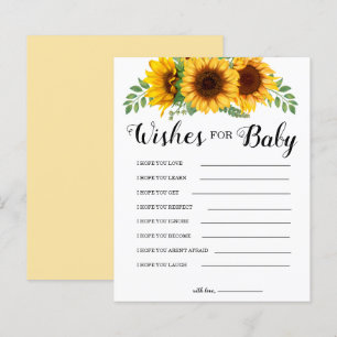Papier Sunflower Wis for Baby shower Game