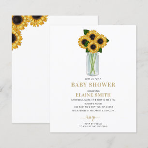 Papier Sunflowers Baby shower neutre par sexe Invitation
