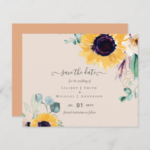 Papier Sunflowers Eucalyptus Mariage de verdure