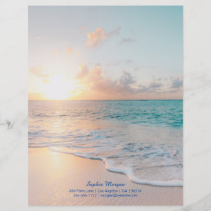 Papier Sunset Beach, Nom/Coordonnées en bleu