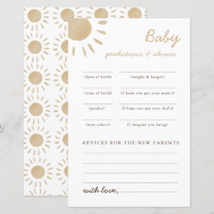 Papier Sunshine baby shower conseils et prédictions jeu