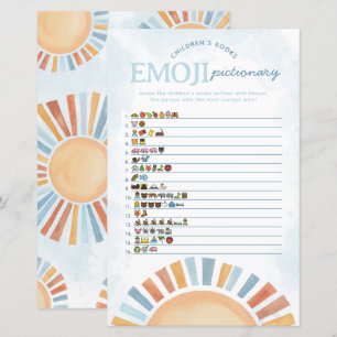 Papier Sunshine Baby shower Emoji Jeu Pictionary