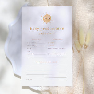 Papier Sunshine Baby shower Prédictions & Conseils Jeu