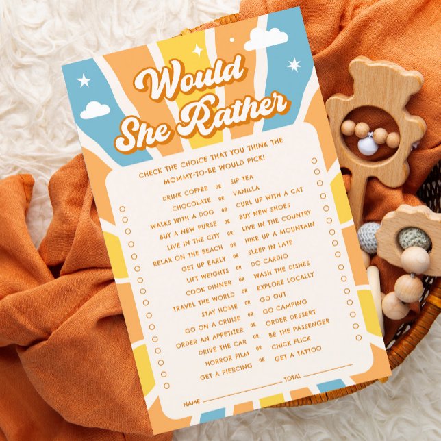 Papier Sunshine Baby shower Voudrait-Elle Plutôt Jouer (Créateur téléchargé)