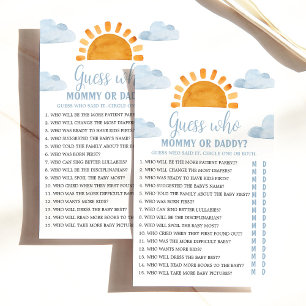 Papier Sunshine "Devine Qui..." Jeu baby shower
