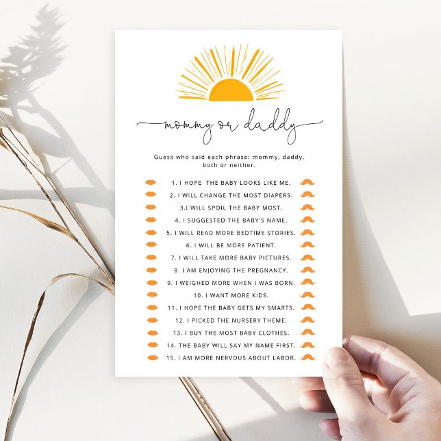Papier Sunshine Devinez qui a dit It Maman ou papa jeu (Créateur téléchargé)