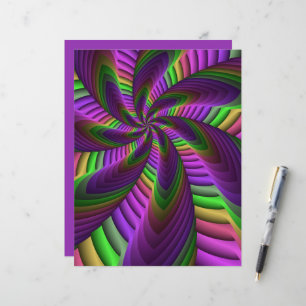 Papier Super Énergétique coloré Neon Motif fractal