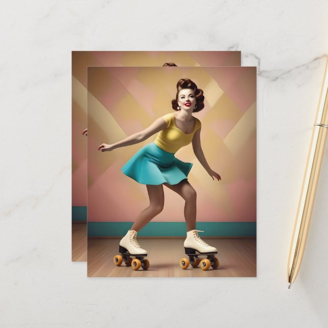 Papier "Super Glide : rythmes rétro sur roues de patinage (Devant/Arrière en situation)
