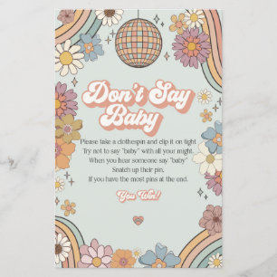Papier super les années 70 retro jeu de baby shower ne pa