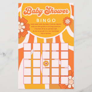 Papier Super Sunshine Retro Baby shower Bingo Jeu