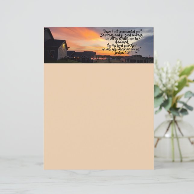 Papier Superbe Texas Sunset Stationnaire Écriture (Debout devant)