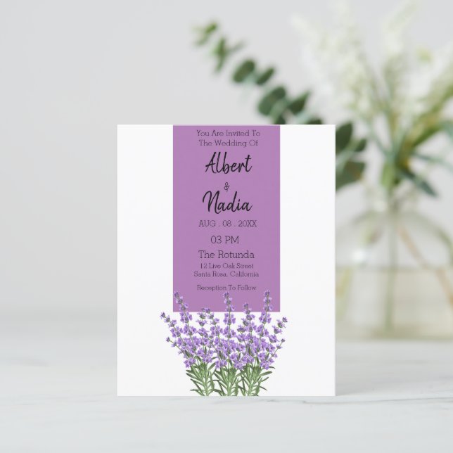 Papier Sur Budget Purple Lavender Mariage élégant (Debout devant)