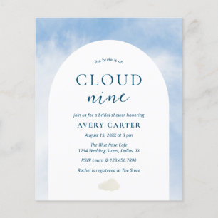Papier Sur Cloud 9 Budget Nuptiale Douche Invitation