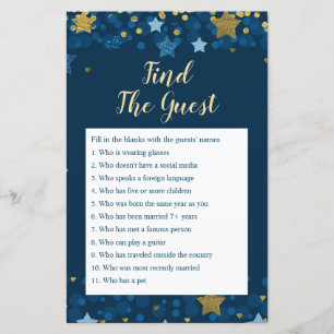 Papier Sur le Baby shower de la Lune Trouvez le jeu d'inv