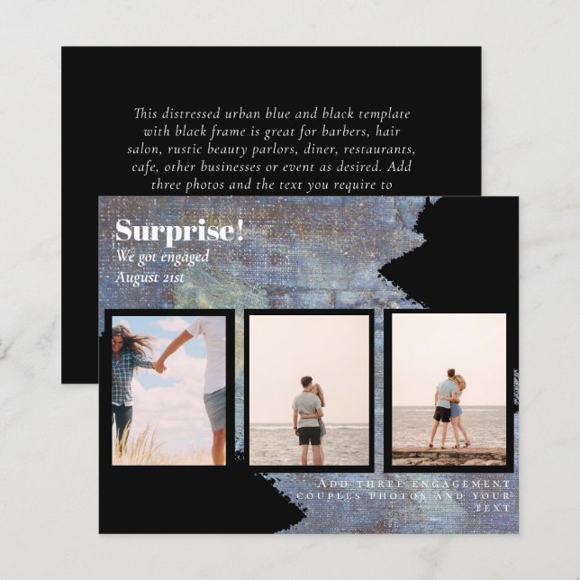 Papier SURPRISE ! BUDGET DU fiançailles PHOTO COLLAT (Devant / Derrière)