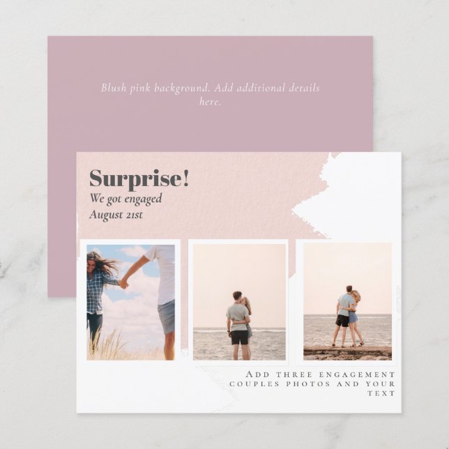 Papier SURPRISE ! BUDGET DU fiançailles PHOTO COLLAT (Devant / Derrière)