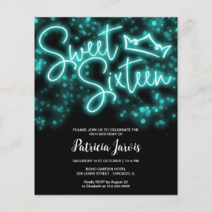Papier Sweet 16 Anniversaire Turquoise Neon Glow Budget I