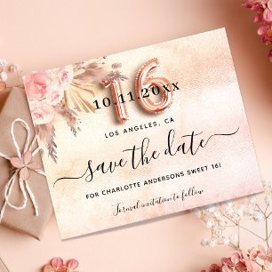 Papier Sweet 16 pampas rose budget partie enregistrer la