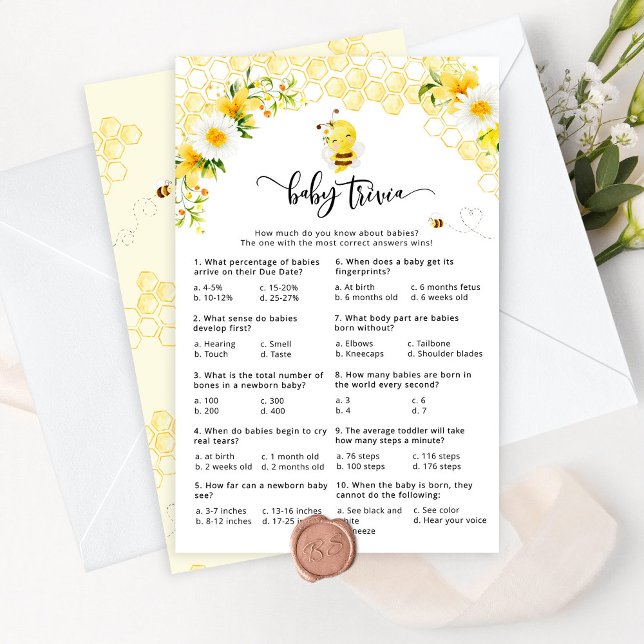 Papier Sweet as can bebe baby trivia jeu de baby shower (Créateur téléchargé)