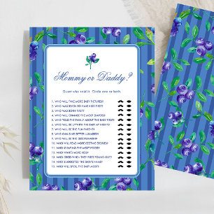 Papier Sweet Blueberries Baby shower maman ou papa Jeu