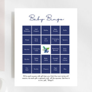 Papier Sweet Blueberry Bingo Baby shower Jeu