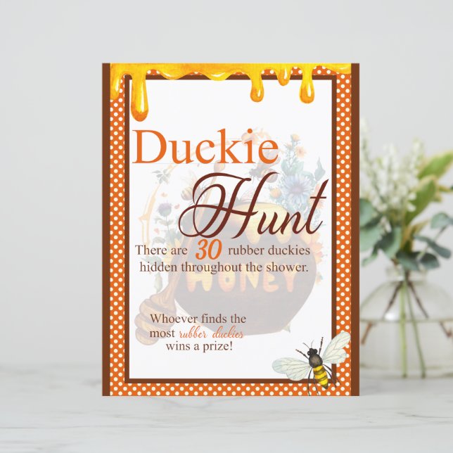 Papier Sweet Honeybee Baby shower Chasse de canard Jeu (Debout devant)