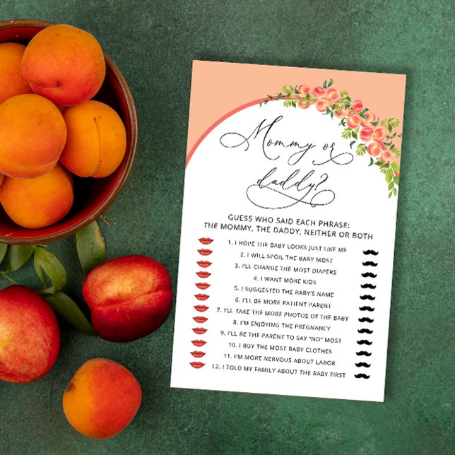Papier Sweet Little Peach Maman ou papa Baby shower Jeu (Créateur téléchargé)
