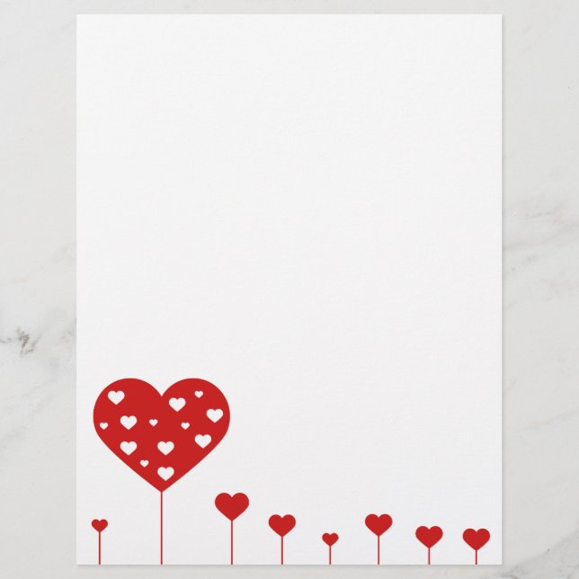 Papier Sweet Lovely Romantique Rouge Coeurs blancs (Devant)