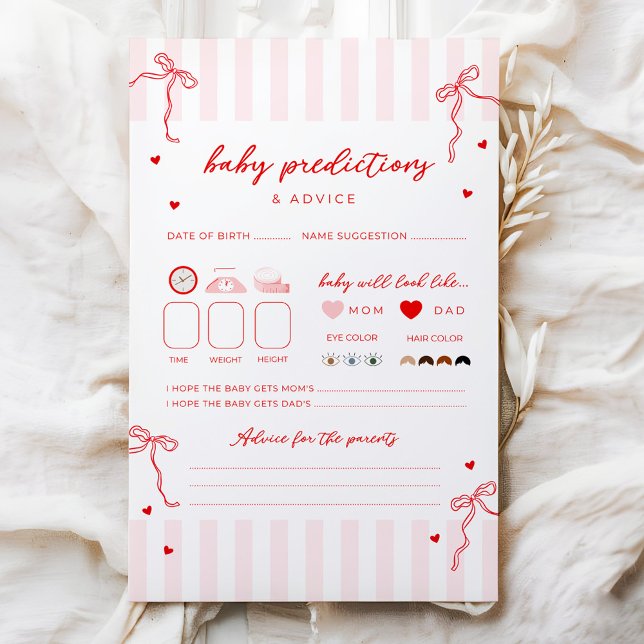 Papier Sweetheart Baby Shower Prediction & Advice Game (Créateur téléchargé)