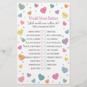 Papier Sweethee Voudrait Maman Plutôt Baby shower Jeu
