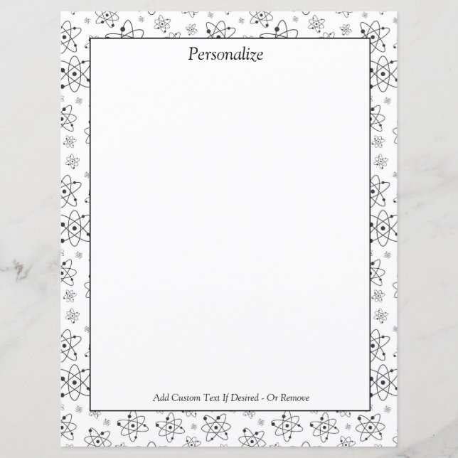 Papier Symbole Atom de la Chimie Science Personnaliser (Devant)