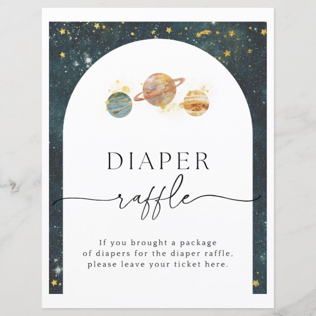 PAPIER SYMBOLE DE DISQUETTE D'ESPACE | BABY SHOWER (Devant)