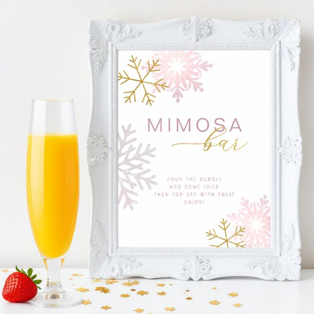 Papier Symbole de la barre de Mimosa de Flèche de Neige r (Mimosa Bar Tabletop Sign)