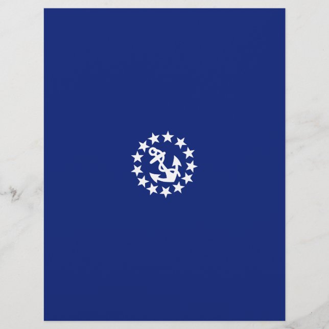 Papier Symbole de l'Ancre du drapeau du yacht sur bleu (Devant)