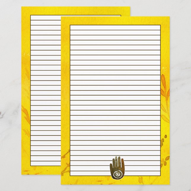 Papier Symbole de pétroglyphe amérindien de Healer's Hand (Devant / Derrière)