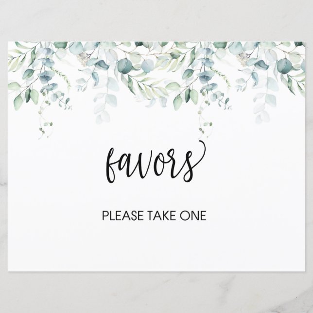 Papier Symbole des faveurs de mariage - Mariage Eucalyptu (Devant)