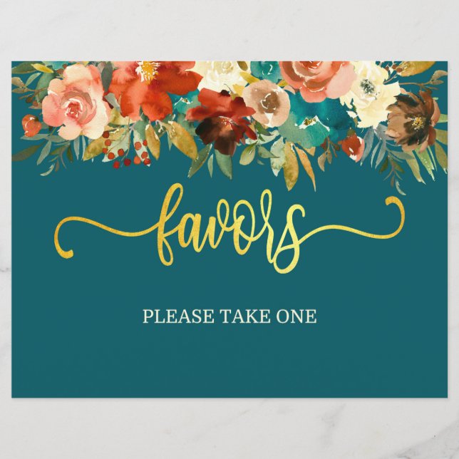 Papier Symbole des faveurs de mariage - Mariage Turquoise (Devant)