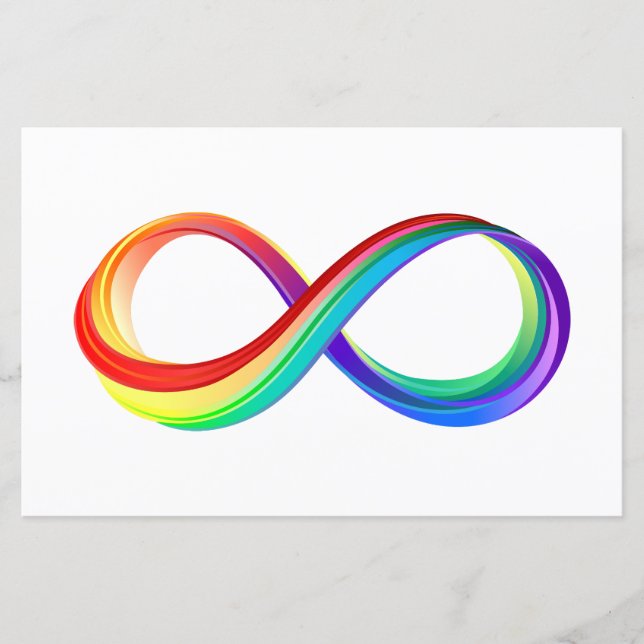 Papier Symbole d'infinité arc-en-ciel stratifié (Devant)