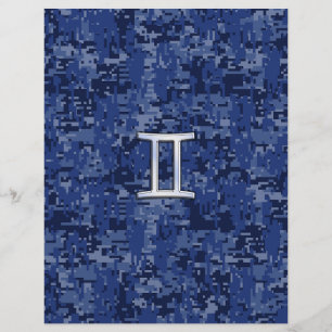 Papier Symbole du zodiaque Gémeaux Camouflage numérique b