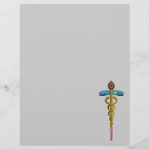 PAPIER SYMBOLE MÉDICALE OR CADUCEUS