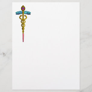 PAPIER SYMBOLE MÉDICALE OR CADUCEUS
