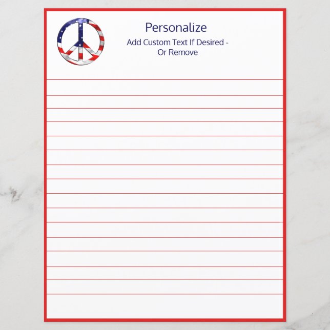 Papier SYMBOLE SYMBOLE SYMBOLE DE LA PAIX DU Drapeau Amér (Devant)