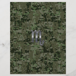 Papier SYMBOLE Zodiaque Scorpio Camo numérique Woodland