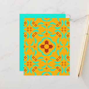 Papier Symboles Red Zia Nouveau-Mexique Plumes turquoise