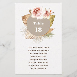 Papier Tableau des sièges mariages fleuris du désert