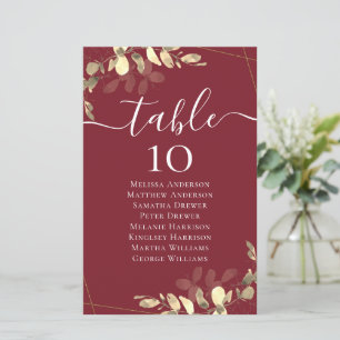 Papier Tableau Mariage de table Eucalyptus BUDGET
