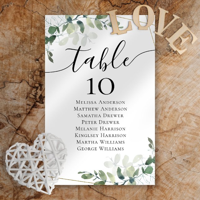 Papier Tableau Mariage de table Eucalyptus BUDGET (Créateur téléchargé)
